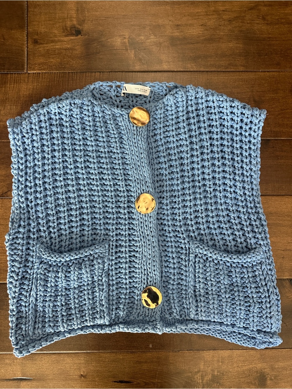Zara chunky blue vest